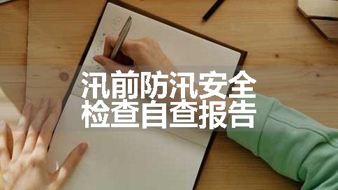 汛前防汛安全检查自查报告