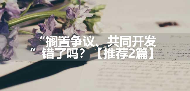 “搁置争议、共同开发”错了吗？【推荐2篇】