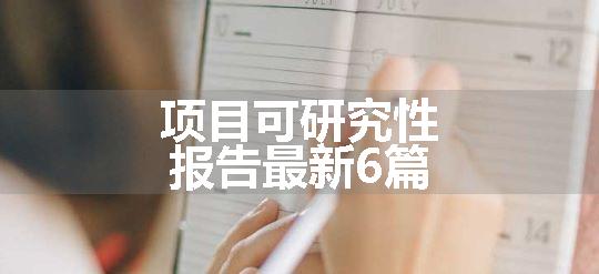 项目可研究性报告最新6篇