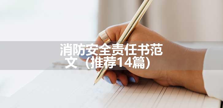 消防安全责任书范文（推荐14篇）