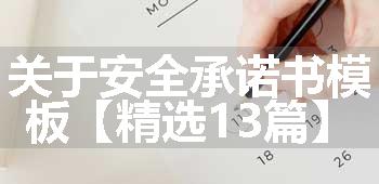 关于安全承诺书模板【精选13篇】