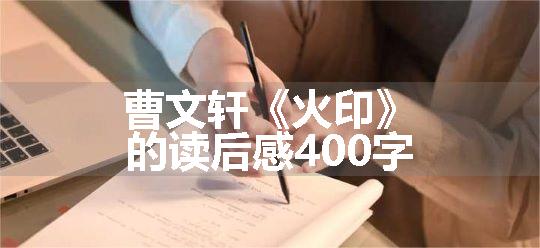 曹文轩《火印》的读后感400字