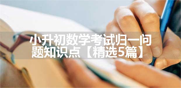 小升初数学考试归一问题知识点【精选5篇】