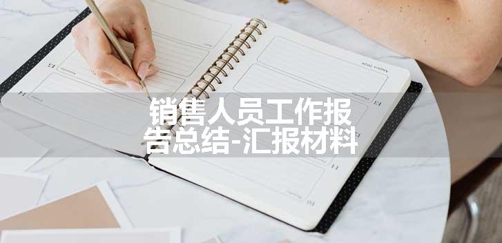 销售人员工作报告总结-汇报材料