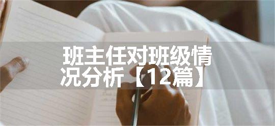 班主任对班级情况分析【12篇】