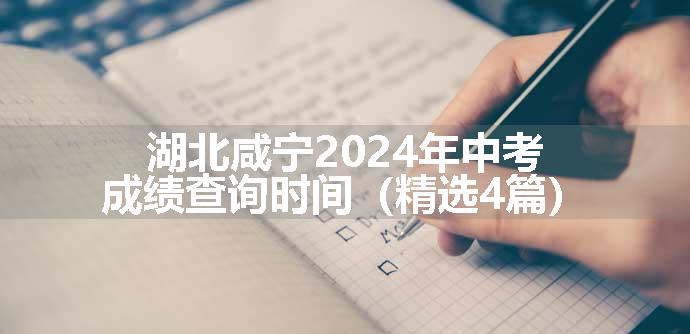 湖北咸宁2024年中考成绩查询时间（精选4篇）