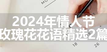 2024年情人节玫瑰花花语精选2篇