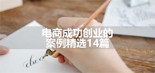 电商成功创业的案例精选14篇