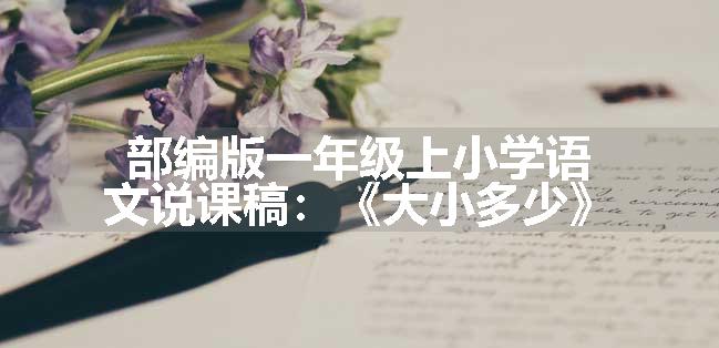 部编版一年级上小学语文说课稿：《大小多少》