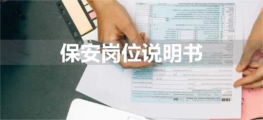 保安岗位说明书