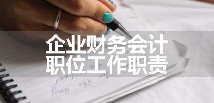 企业财务会计职位工作职责
