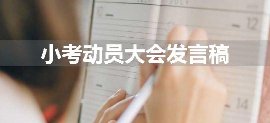 小考动员大会发言稿