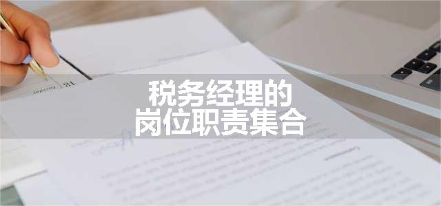 税务经理的岗位职责集合