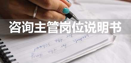 咨询主管岗位说明书
