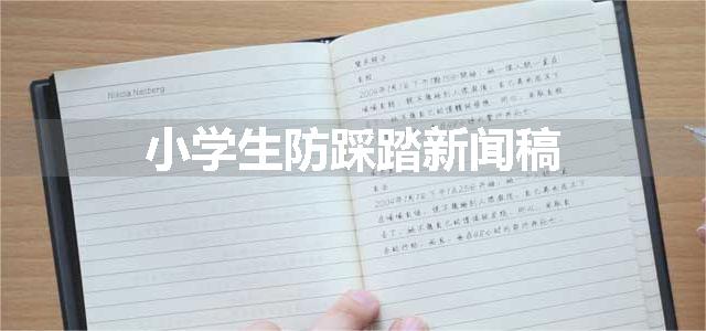 小学生防踩踏新闻稿