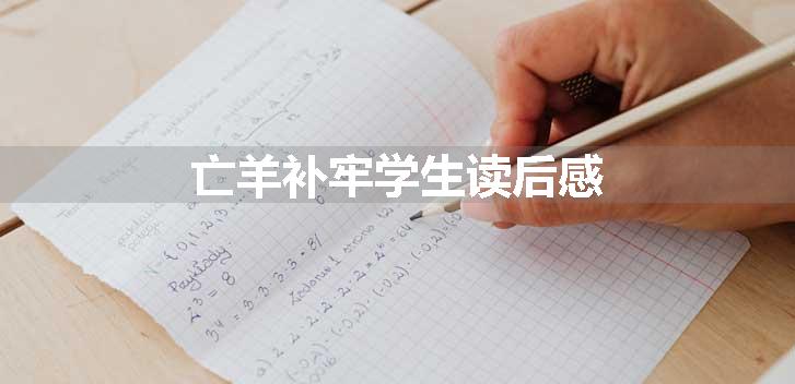 亡羊补牢学生读后感