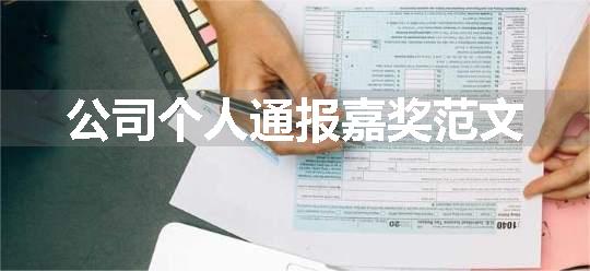公司个人通报嘉奖范文