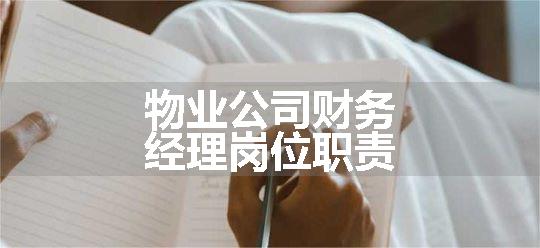 物业公司财务经理岗位职责