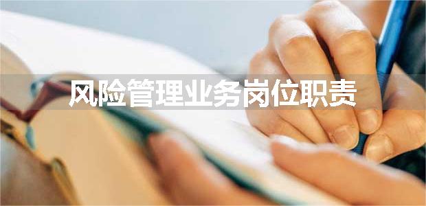 风险管理业务岗位职责
