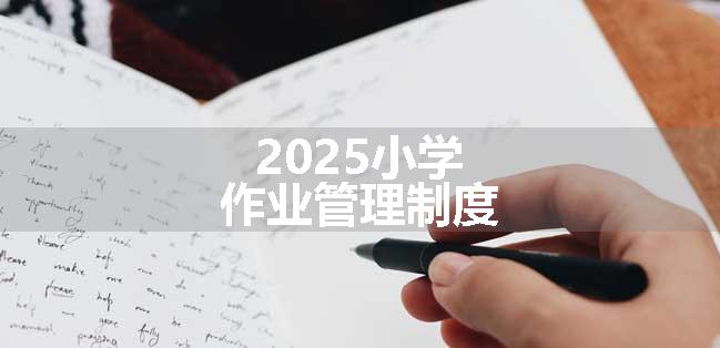 2025小学作业管理制度