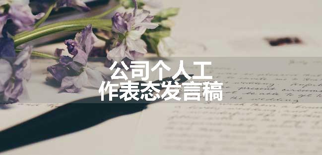 公司个人工作表态发言稿