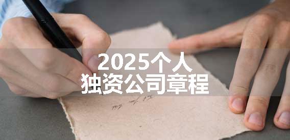 2025个人独资公司章程