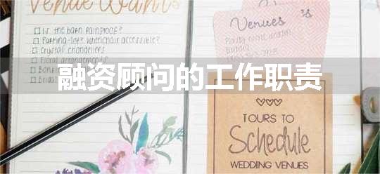 融资顾问的工作职责