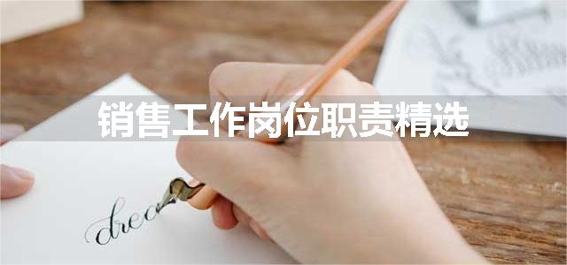 销售工作岗位职责精选