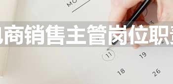 电商销售主管岗位职责