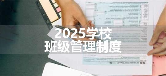 2025学校班级管理制度