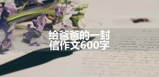 给爸爸的一封信作文600字
