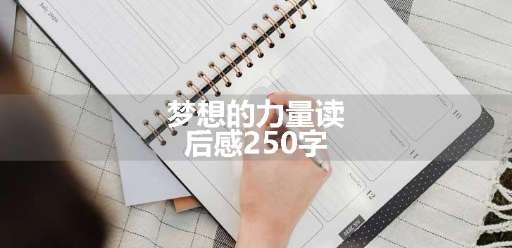 梦想的力量读后感250字