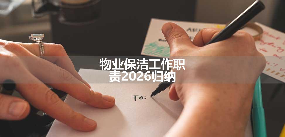 物业保洁工作职责2026归纳