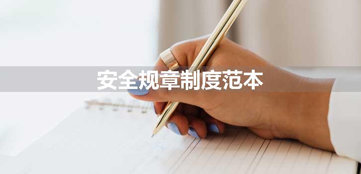 安全规章制度范本
