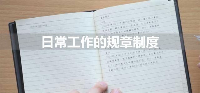 日常工作的规章制度